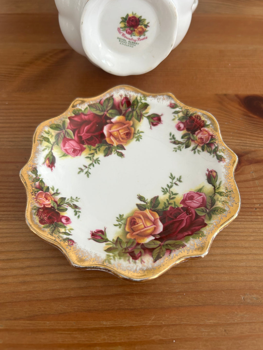 Royal Albert Old Country Roses Creamer Jug & Saucer Set – Vintage Fine Bone China