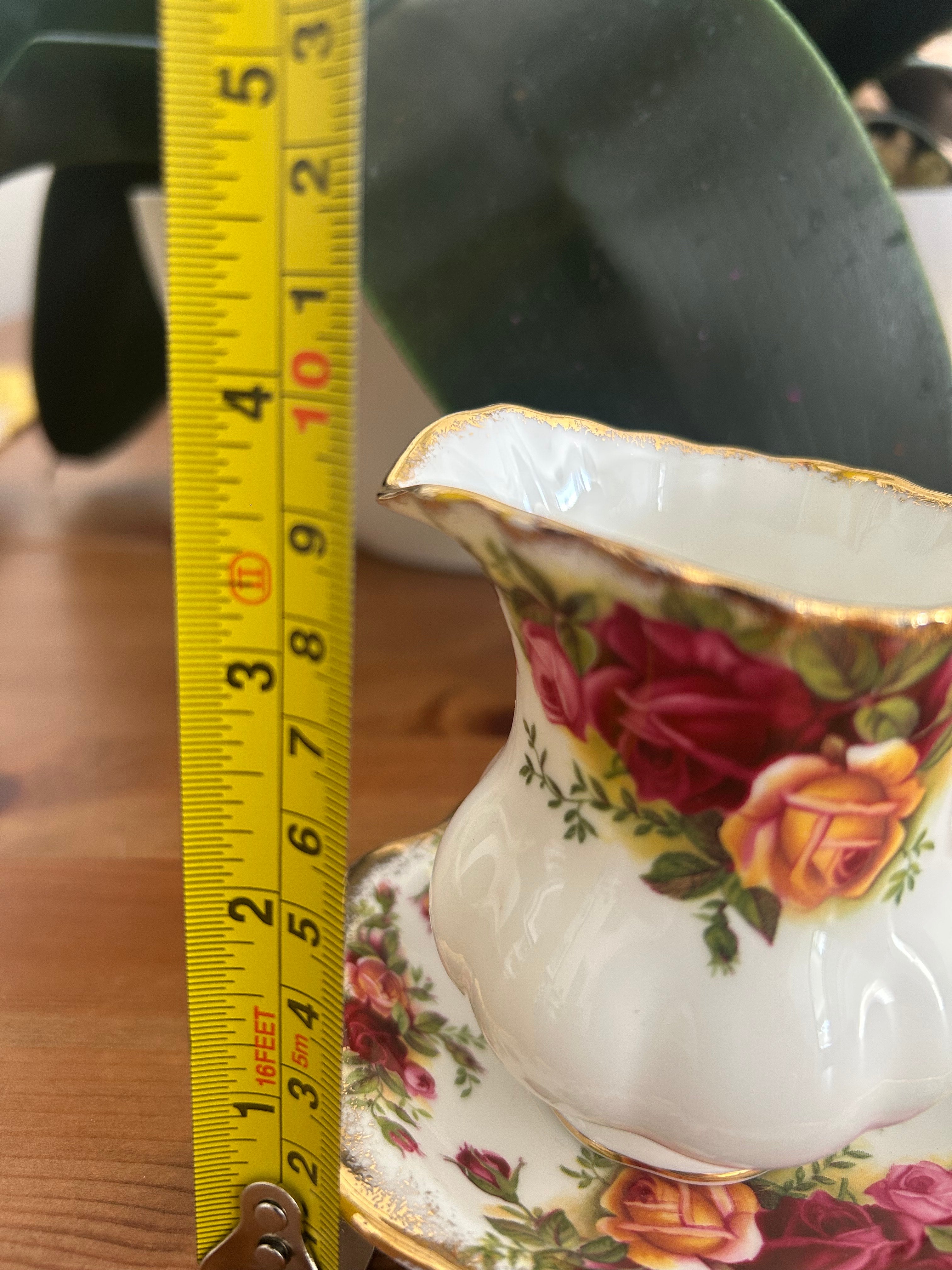 Royal Albert Old Country Roses Mini Creamer & Saucer Set – Fine Bone China – Made in England – Vintage