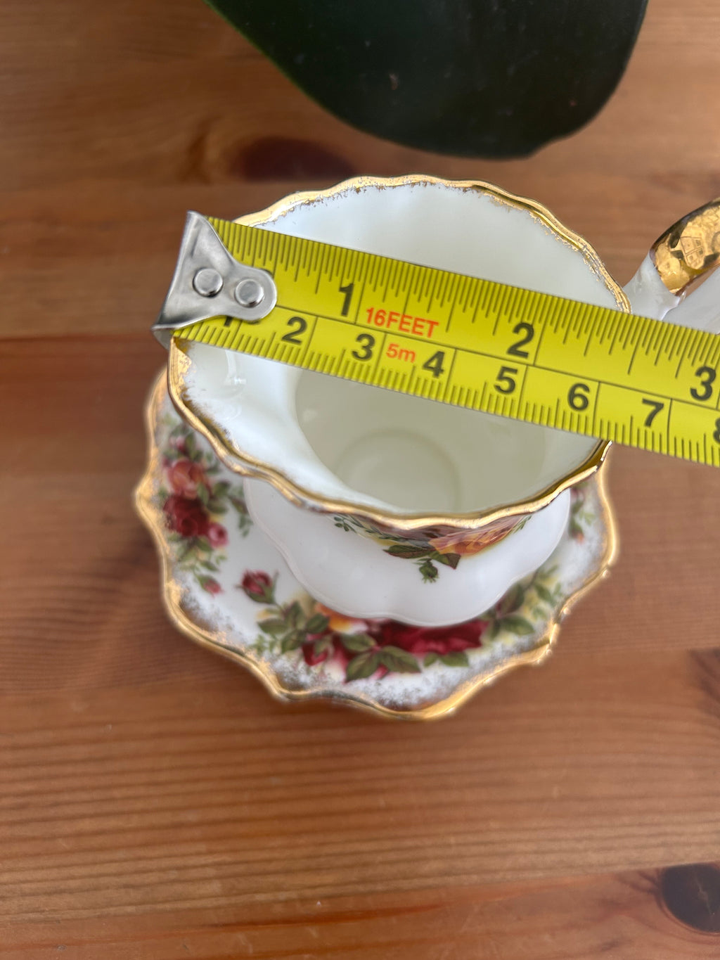 Royal Albert Old Country Roses Mini Creamer & Saucer Set – Fine Bone China – Made in England – Vintage