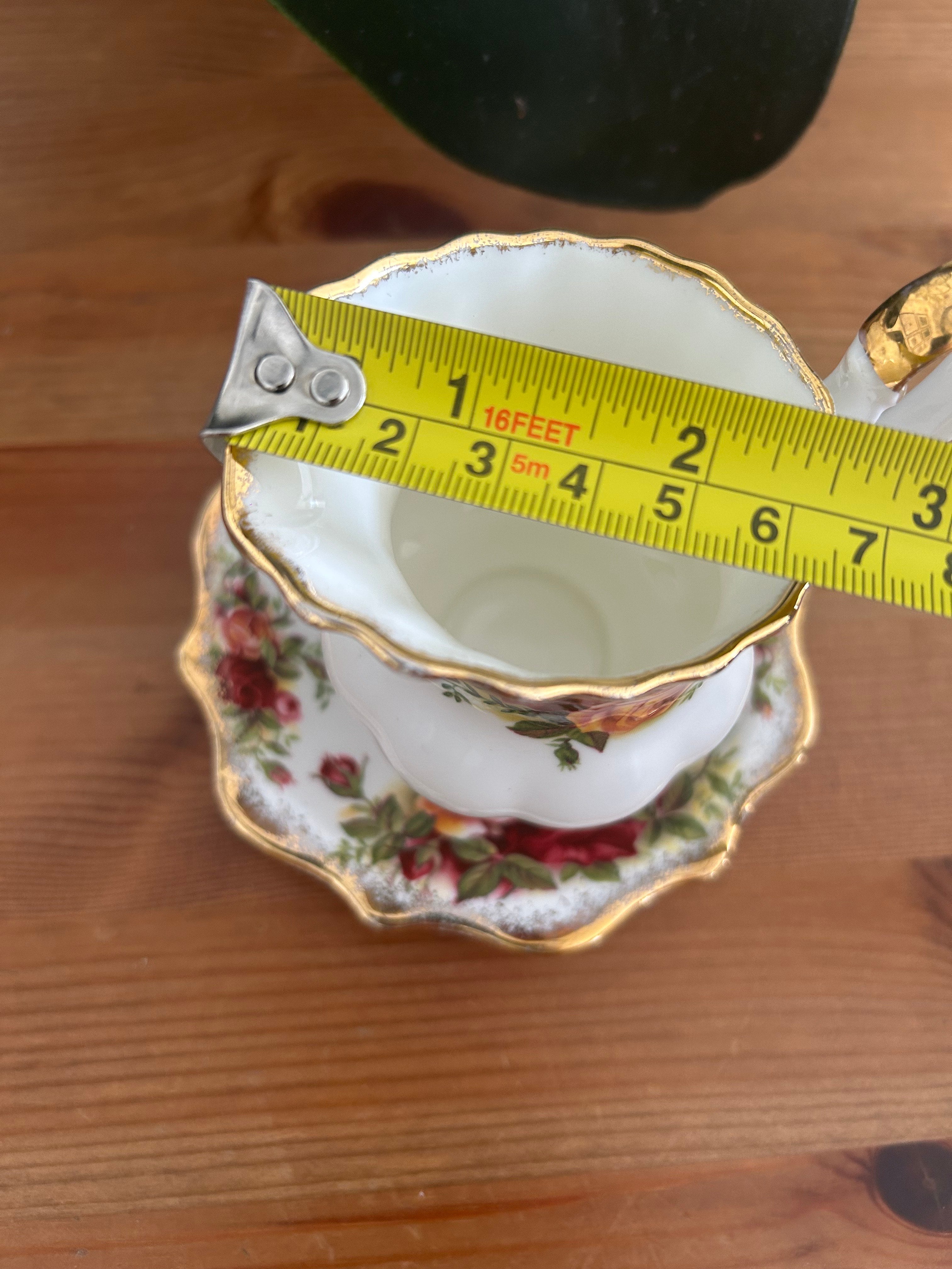 Royal Albert Old Country Roses Mini Creamer & Saucer Set – Fine Bone China – Made in England – Vintage