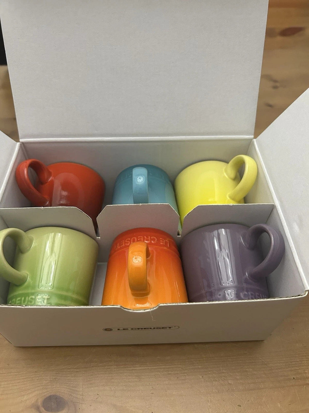 Le Creuset Rainbow Espresso Cups Set of 6 100ml BNIB Stoneware Gift