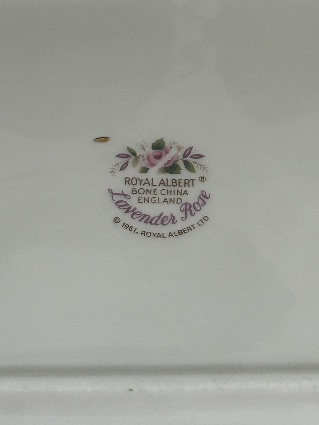 Royal Albert Lavender Rose Sandwich Tray – Fine Bone China – Gold Gilt – Made in England 1961 – Vintage