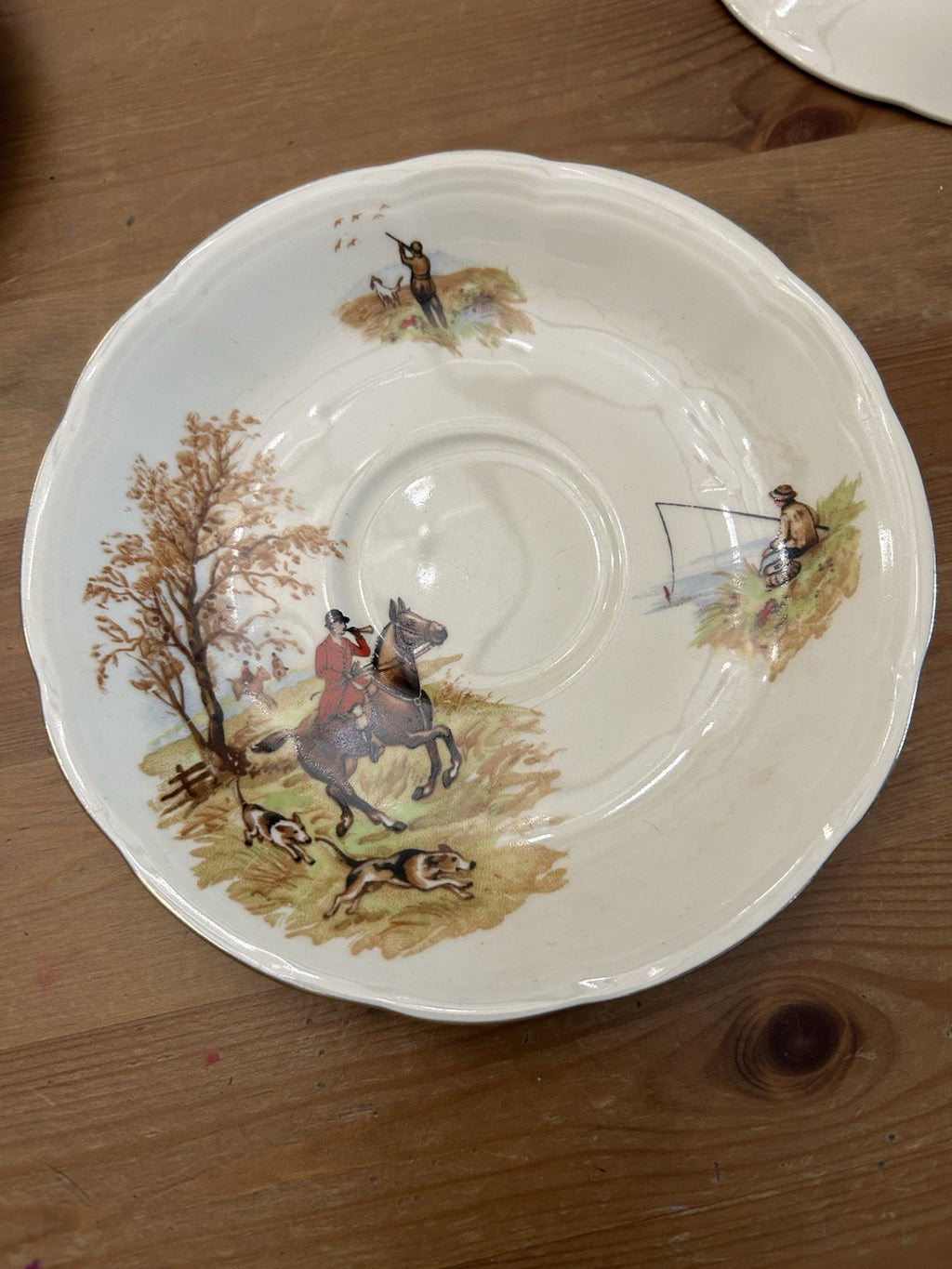 Vintage Alfred Meakin Hunting Scene Saucers – Set of 5 – Country Life – England
