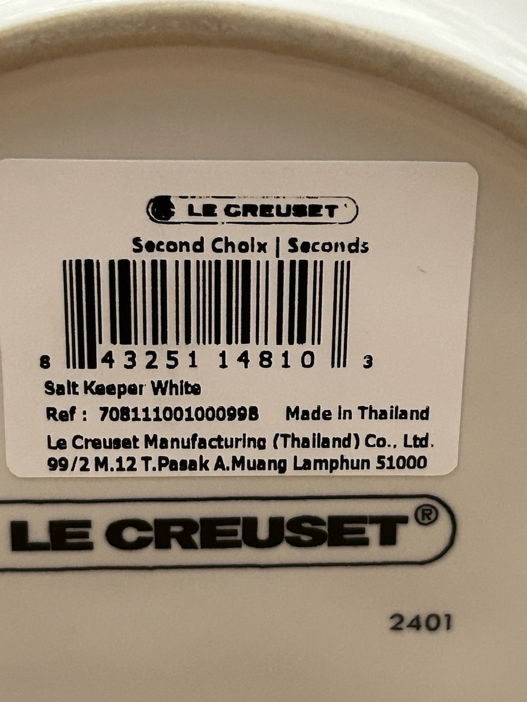 Le Creuset White Stoneware Salt Keeper / Salt Pig – Brand New & Boxed