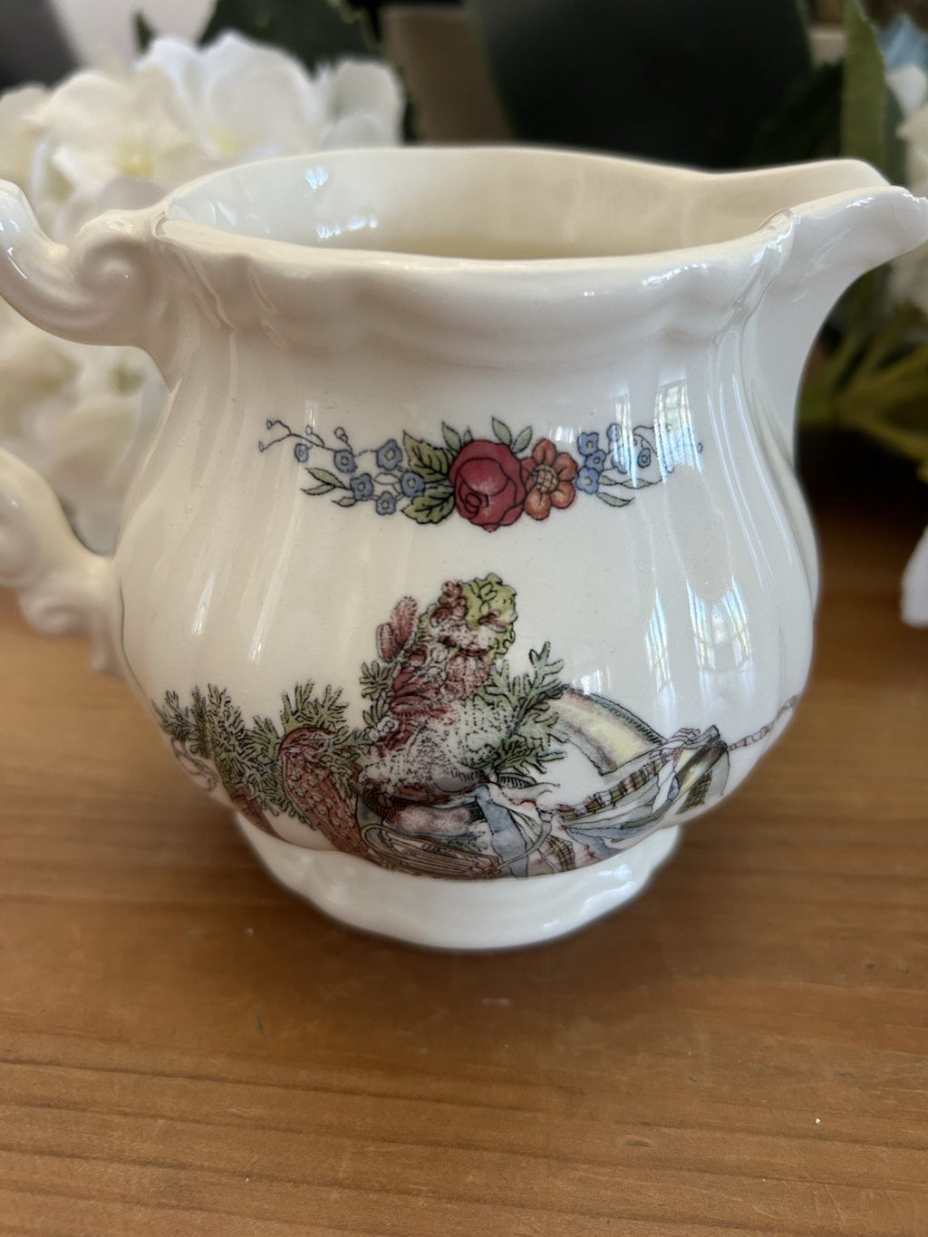 Vintage Sarreguemines Obernai Milk Jug / Creamer – Henri Loux – Rooster Motif – Alsace France
