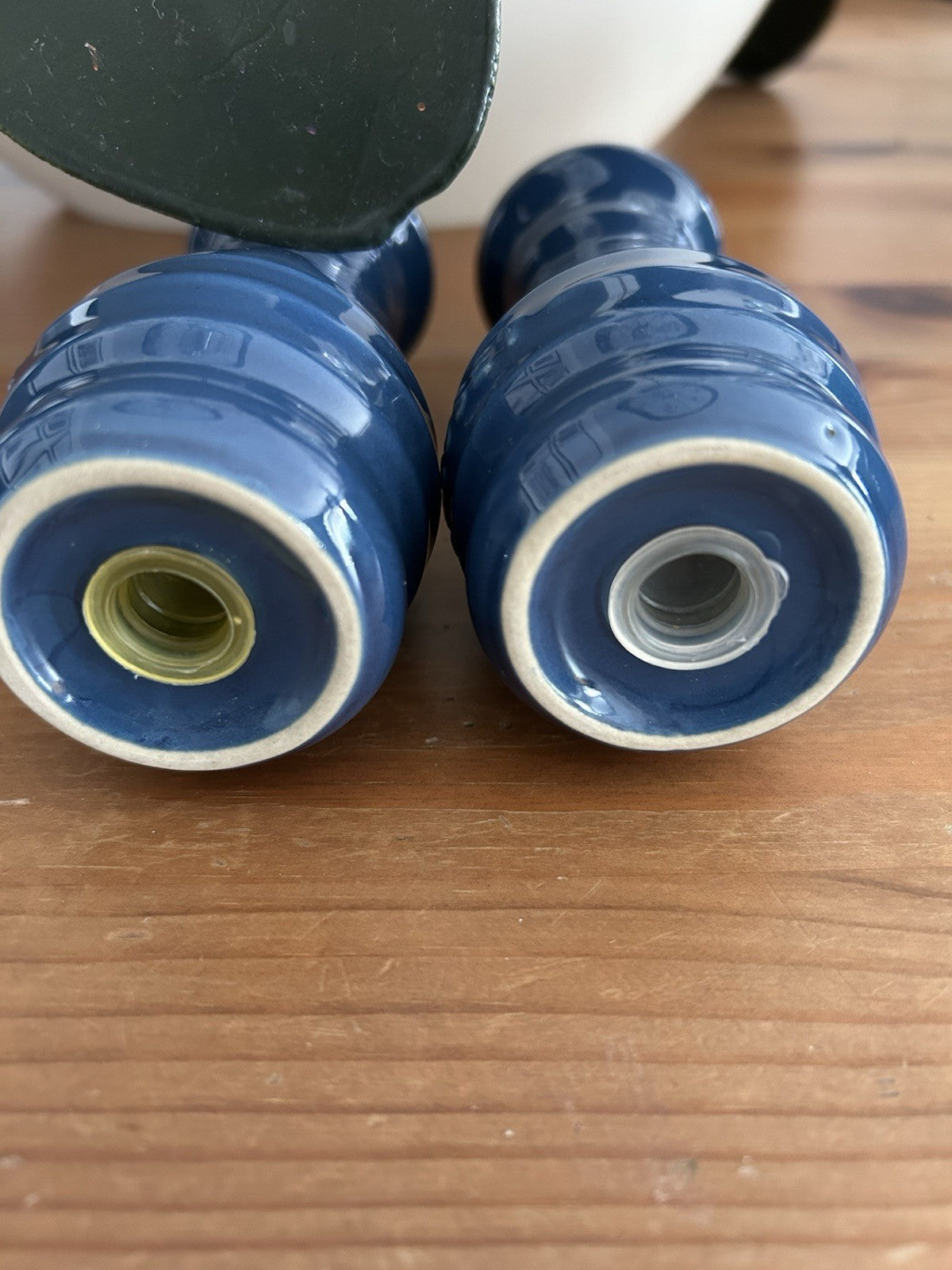 Le Creuset Salt & Pepper Shakers – Dark Blue Stoneware – Pre-Loved