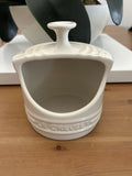 Le Creuset Salt Pig – Cream / Off White Stoneware – Excellent Used Condition
