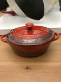 Le Creuset Cerise Red Mini Round Casserole Dish – 13cm Stoneware – Pre-Loved