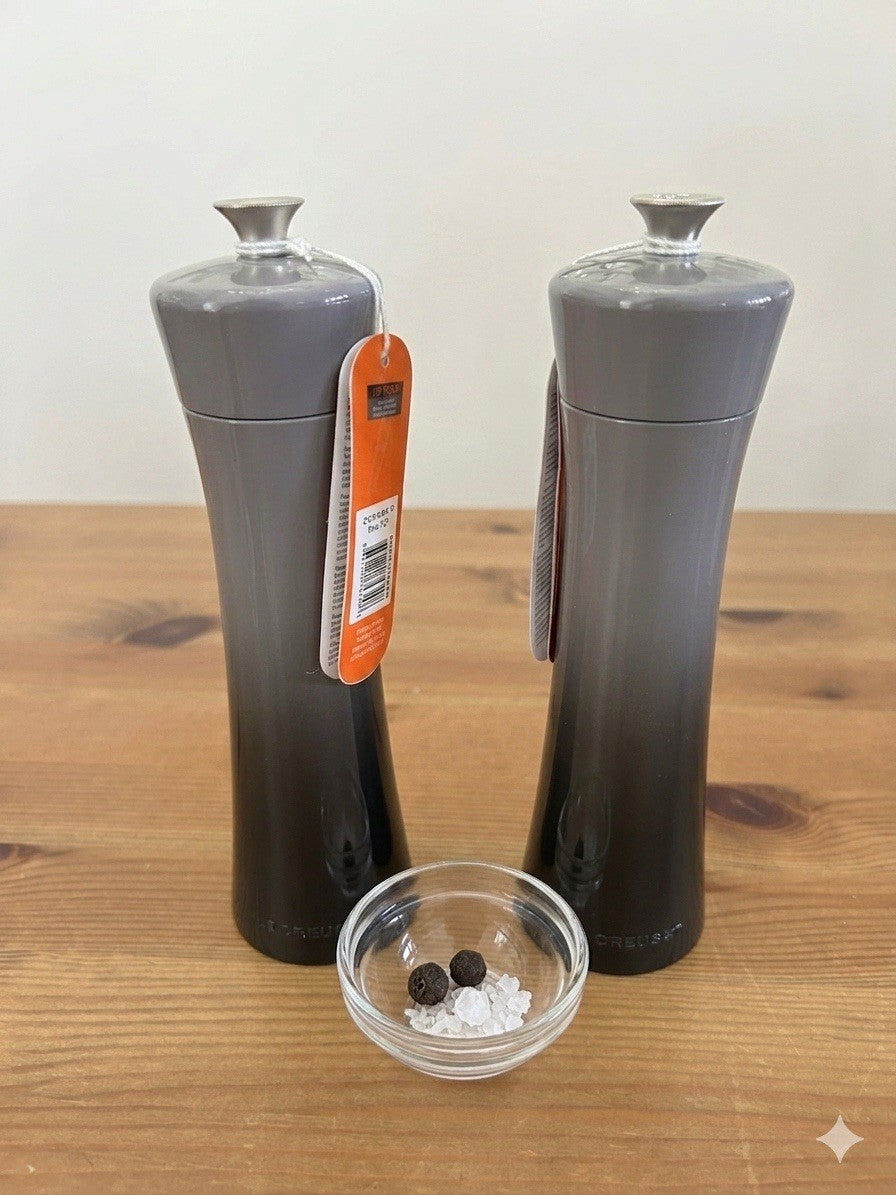 Le Creuset Salt & Pepper Mill Set - 21cm - Flint Grey Gradient - New with Tags