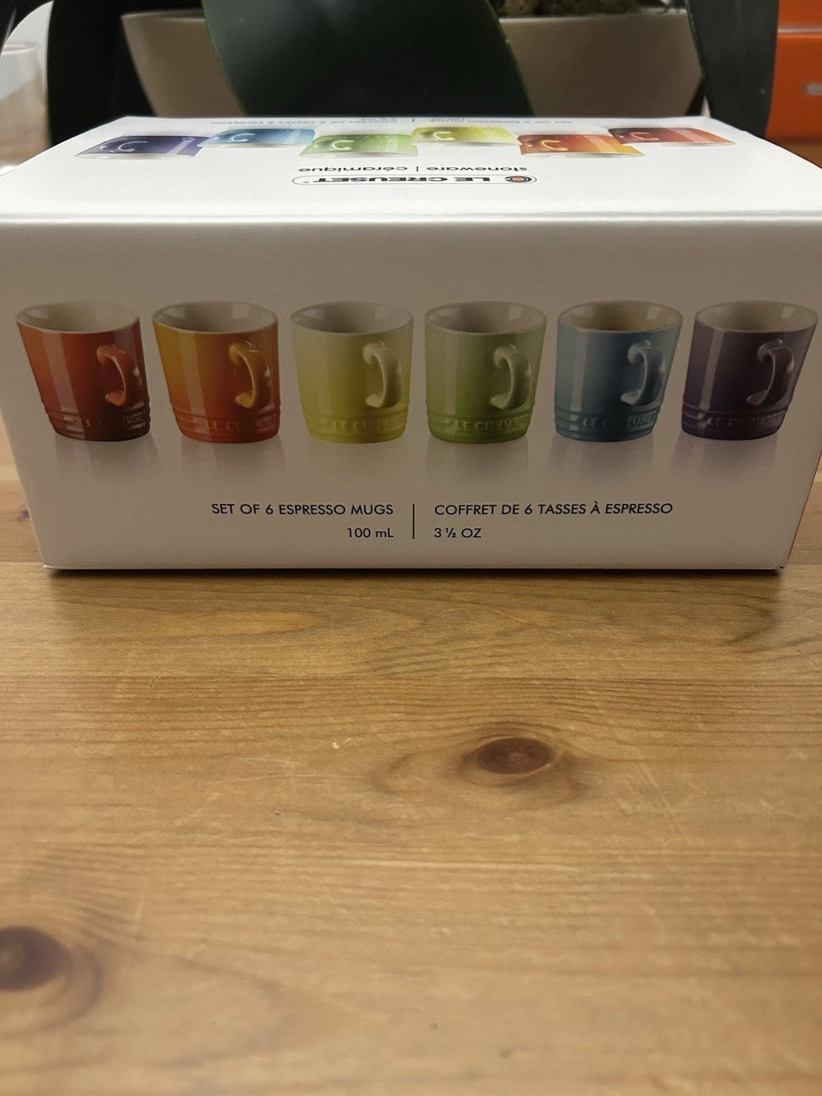 Le Creuset Rainbow Espresso Cups Set of 6 100ml BNIB Stoneware Gift