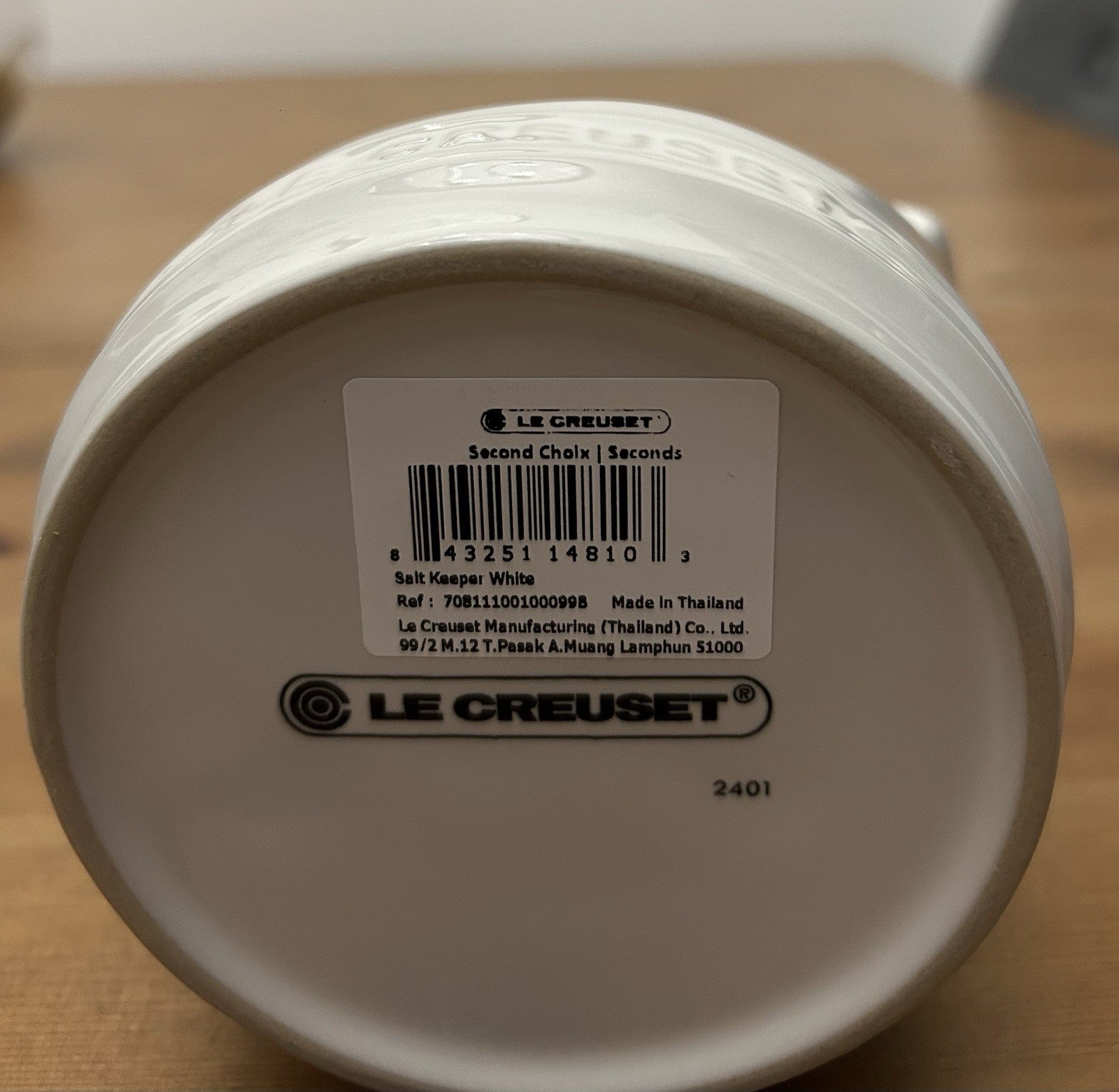Le Creuset White Stoneware Salt Keeper / Salt Pig – Brand New & Boxed