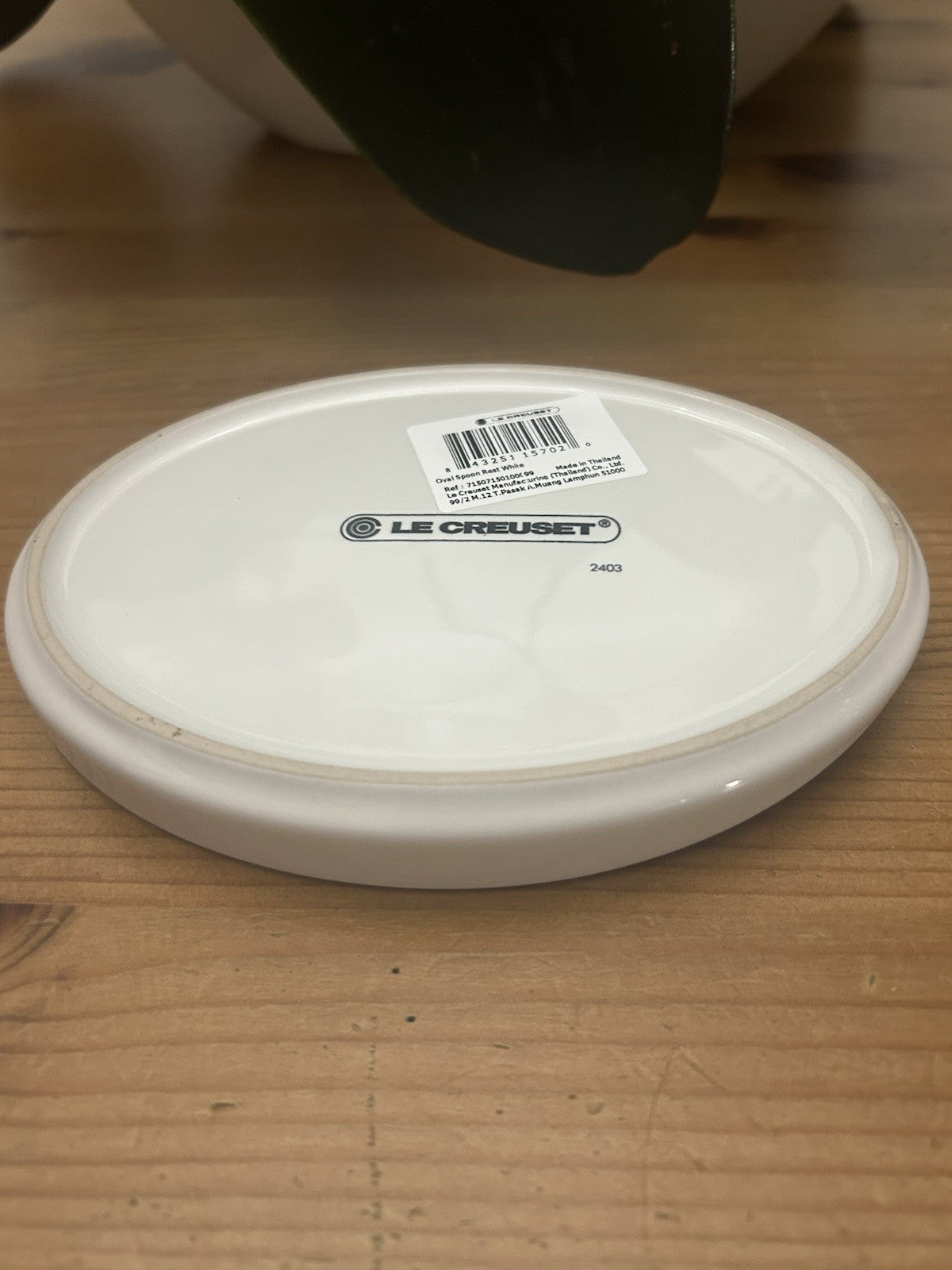Le Creuset White Stoneware Salt Pig & Oval Spoon Rest Set – Brand New