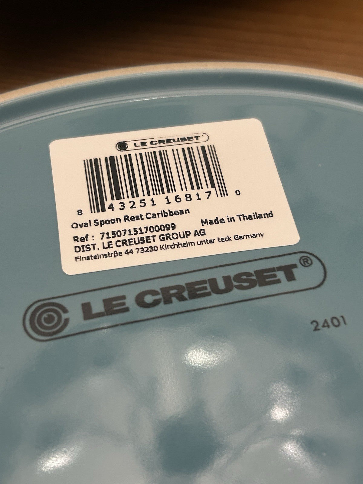 Le Creuset Caribbean Blue Butter Dish & Oval Spoon Rest – Brand New & Boxed