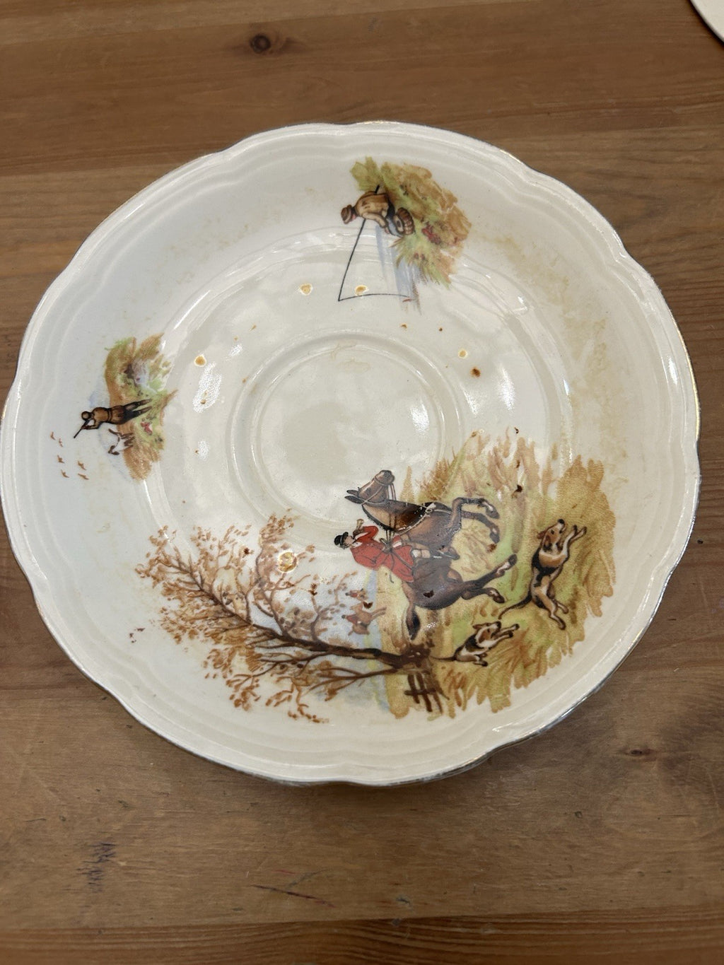 Vintage Alfred Meakin Hunting Scene Saucers – Set of 5 – Country Life – England