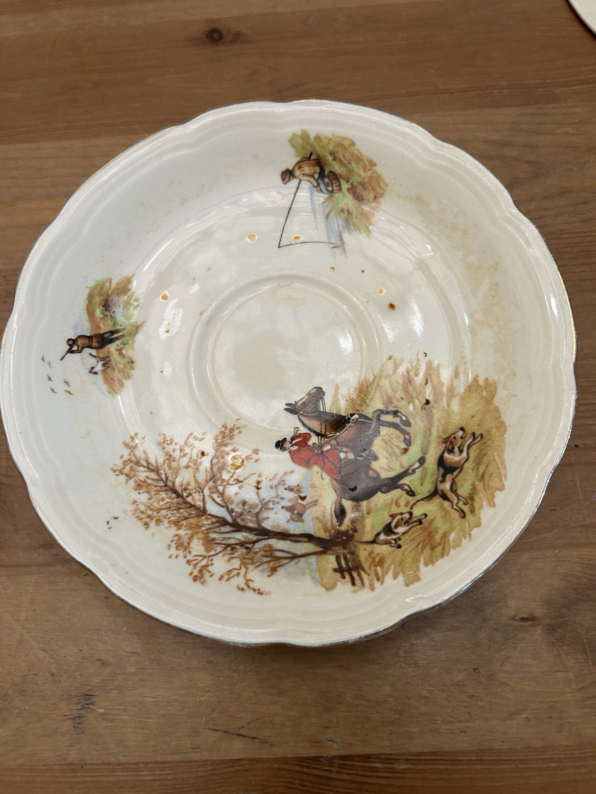 Vintage Alfred Meakin Hunting Scene Saucers – Set of 5 – Country Life – England
