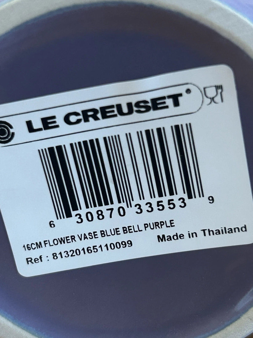 Le Creuset Purple Flower Vase 16cm – Glazed Stoneware – Brand New & Boxed