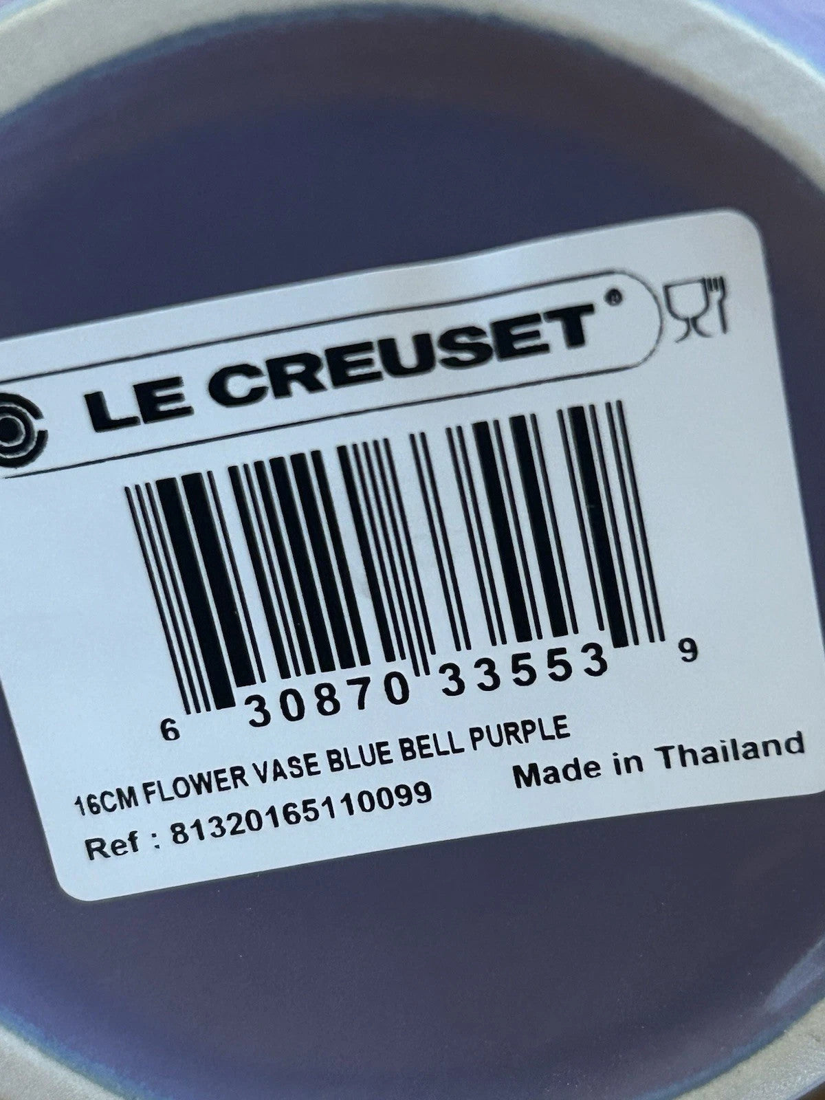 Le Creuset Purple Flower Vase 16cm – Glazed Stoneware – Brand New & Boxed