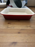 Le Creuset Cerise Red Rectangular Stoneware Baking Dish – 30cm Oven to Table