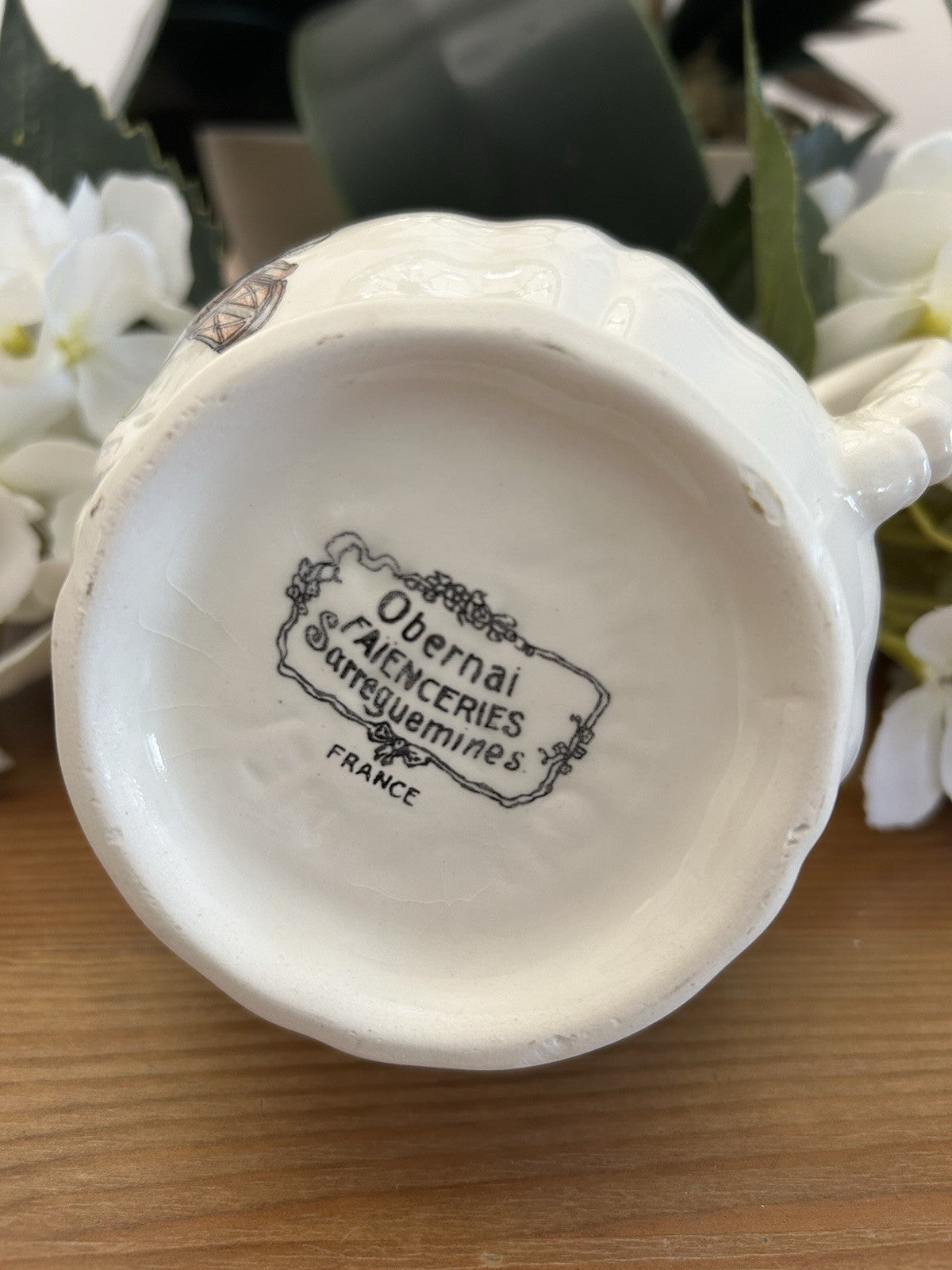 Vintage Sarreguemines Obernai Milk Jug / Creamer – Henri Loux – Rooster Motif – Alsace France
