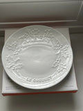 Le Creuset Holly Relief Plate 19cm White Stoneware BNIB Boxed