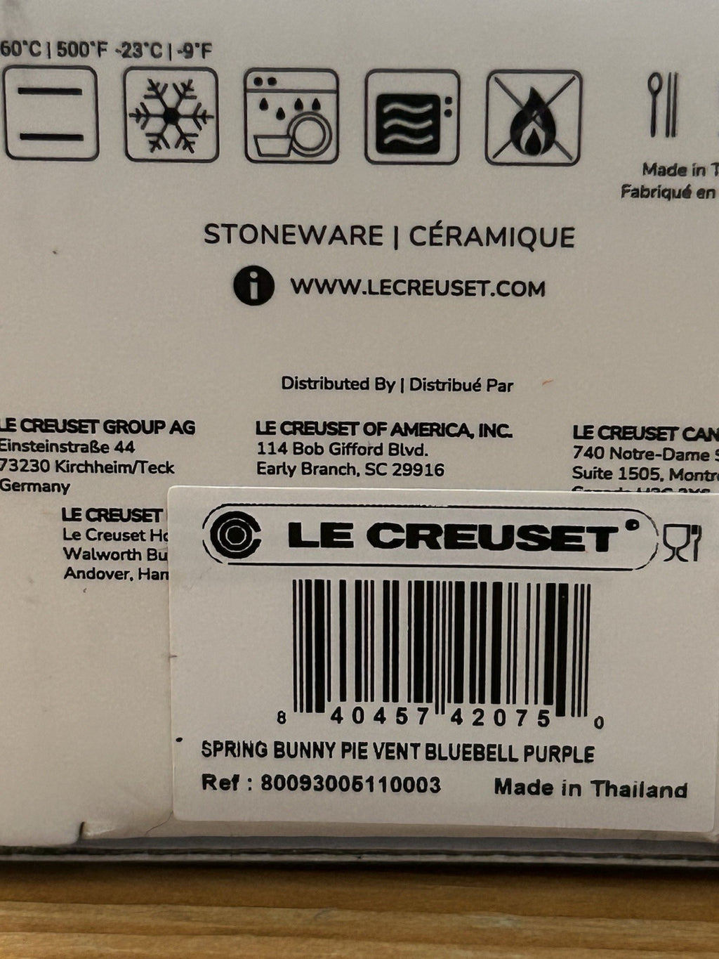 Le Creuset Bluebell Bunny Pie Vent – Purple Stoneware – Brand New & Boxed – Rare