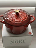 Le Creuset Mini Round Cocotte 14cm – Cerise Red Tree Relief – Brand New in Box
