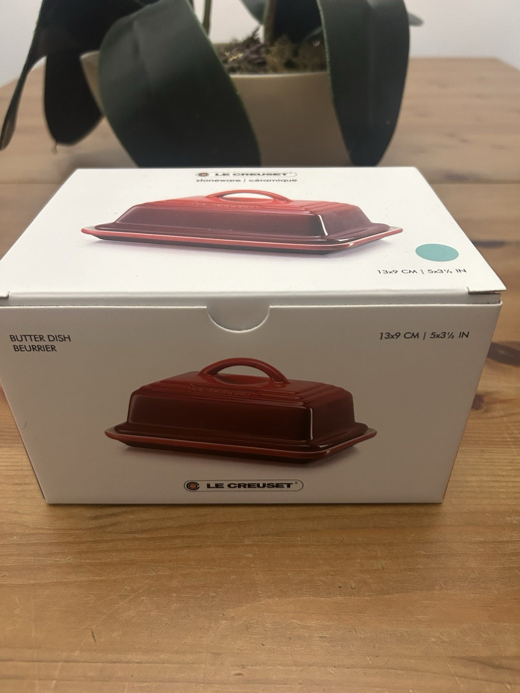 Le Creuset Stoneware Butter Dish – Caribbean Blue – Brand New in Box