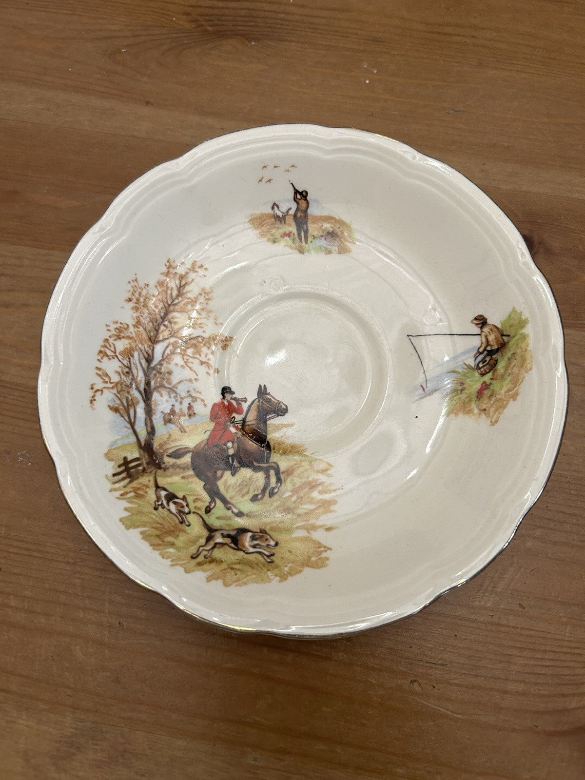 Vintage Alfred Meakin Hunting Scene Saucers – Set of 5 – Country Life – England