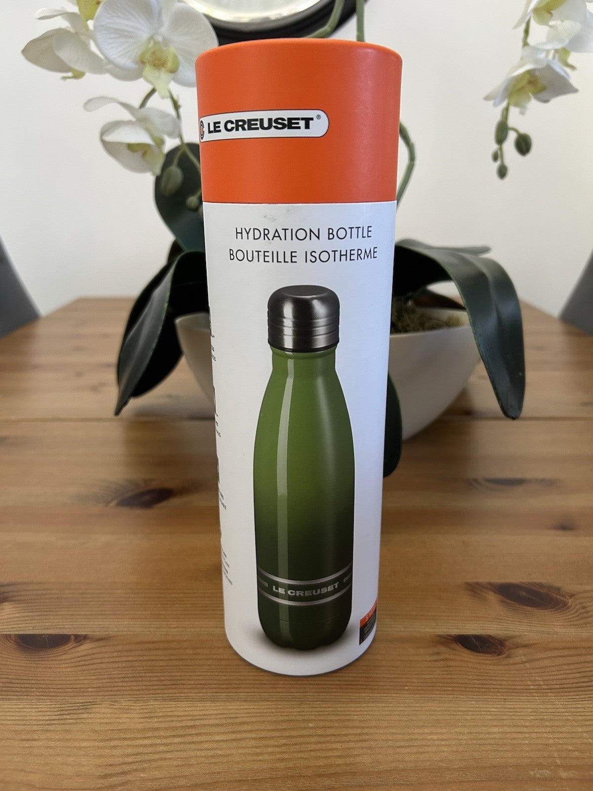 New Le Creuset Hydration Bottle 500ml - Bamboo Green - Insulated Stainless Steel
