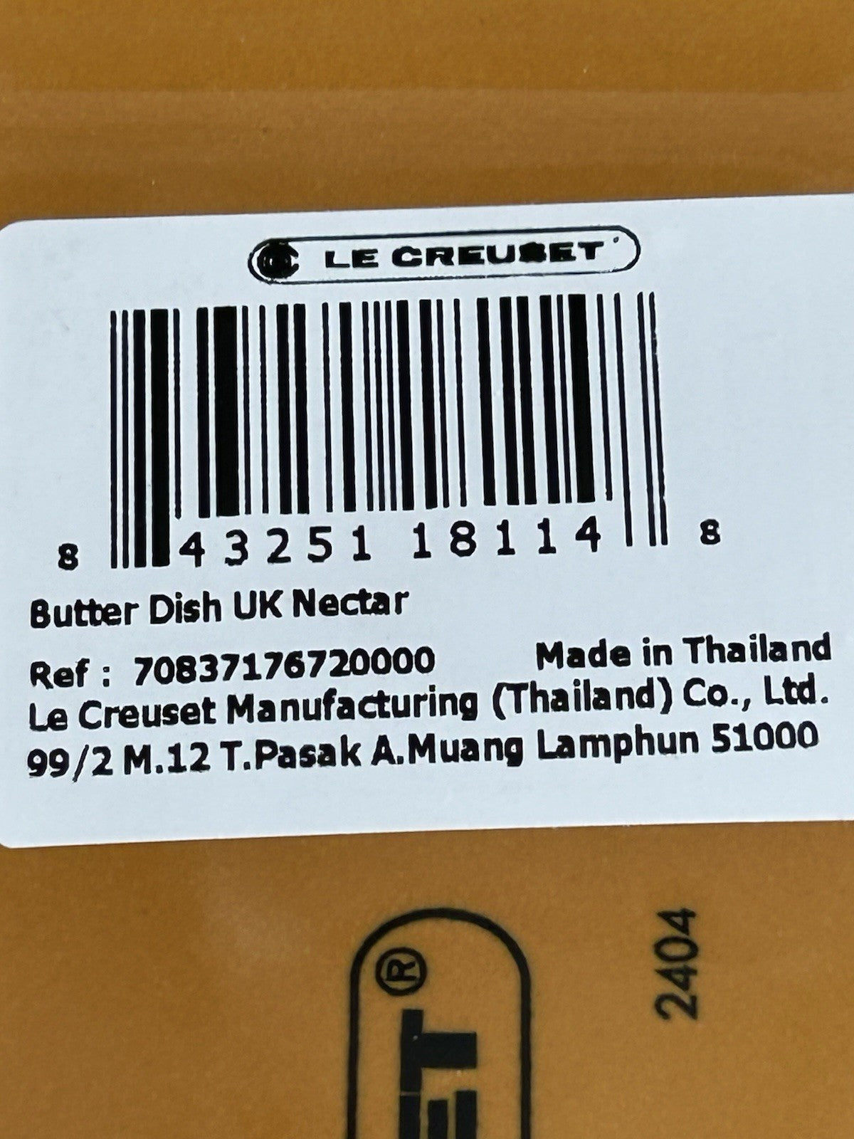 Le Creuset Nectar Butter Dish – Stoneware – Brand New & Boxed – 13 x 9cm