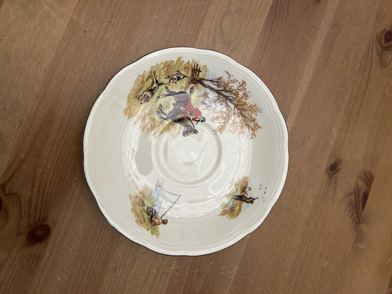 Vintage Alfred Meakin Hunting Scene Saucers – Set of 5 – Country Life – England