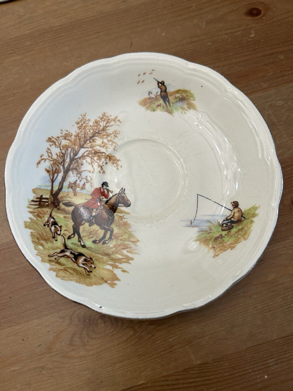 Vintage Alfred Meakin Hunting Scene Saucers – Set of 5 – Country Life – England