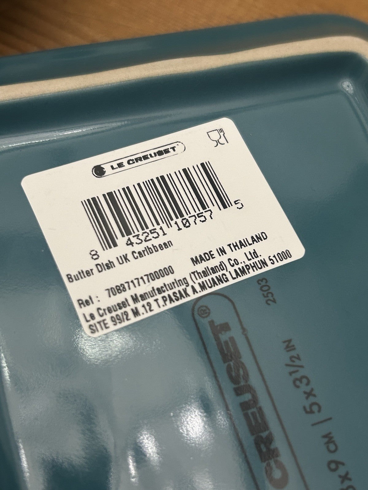 Le Creuset Caribbean Blue Butter Dish & Oval Spoon Rest – Brand New & Boxed