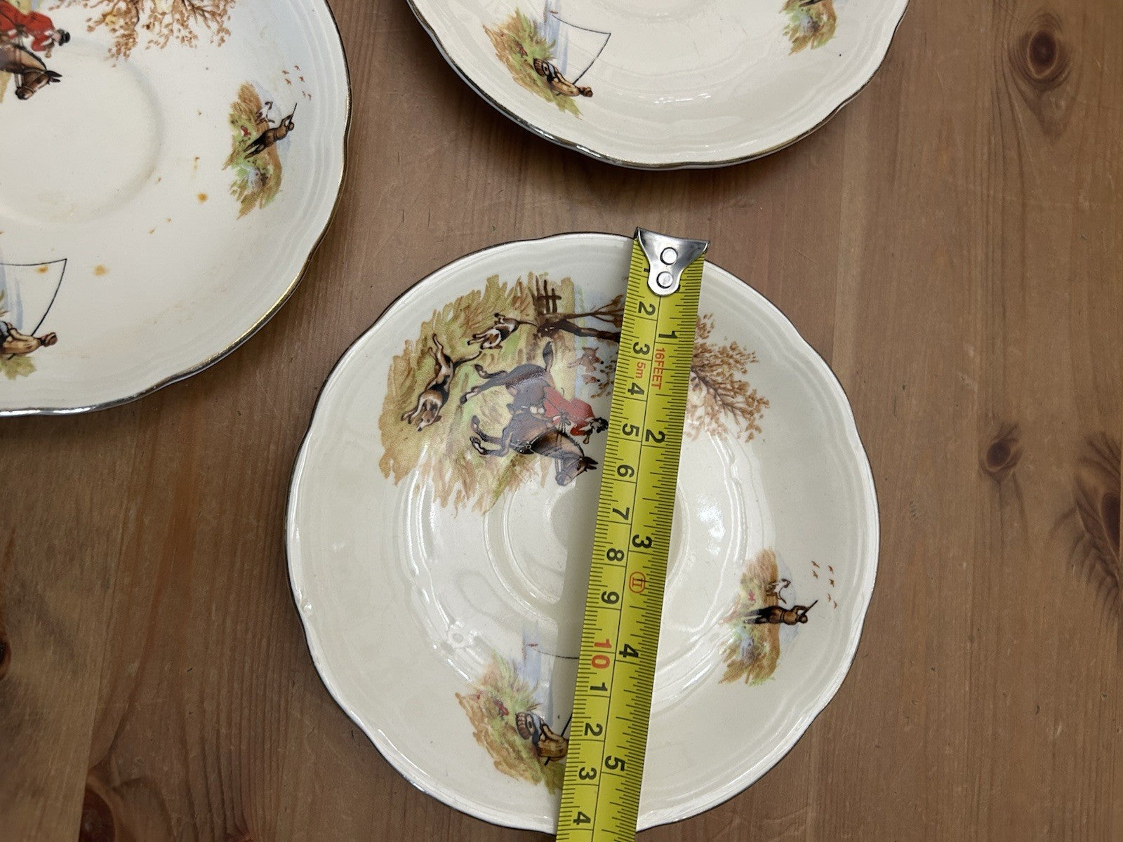 Vintage Alfred Meakin Hunting Scene Saucers – Set of 5 – Country Life – England